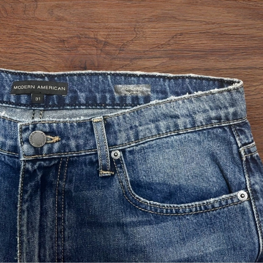 31" Modern American Highland High Waist Boyfriend Jeans Denim Laredo - Picture 6 of 8